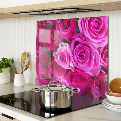 Tabla de cortar de cristal Rosas en tonos rosa
