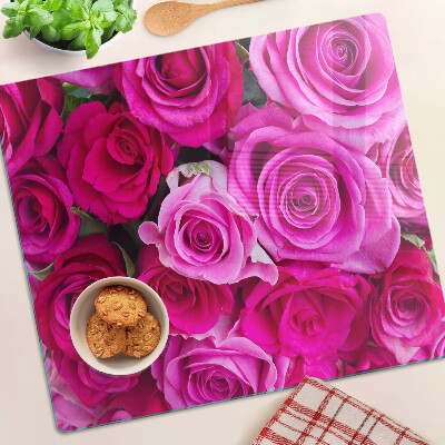 Tabla de cortar de cristal Rosas en tonos rosa