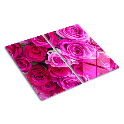 Tabla de cortar de cristal Rosas en tonos rosa