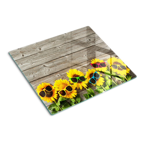 Tabla para cortar Girasoles con gafas de sol