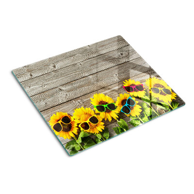 Tabla para cortar Girasoles con gafas de sol