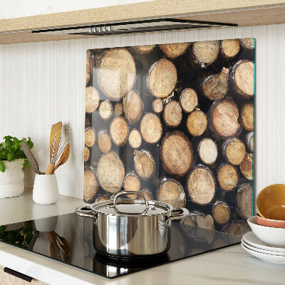 Tabla de cortar de cristal Troncos de madera en sección transversal