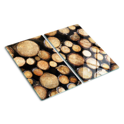 Tabla de cortar de cristal Troncos de madera en sección transversal