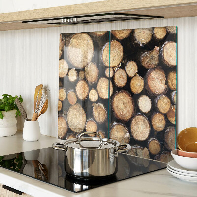 Tabla de cortar de cristal Troncos de madera en sección transversal