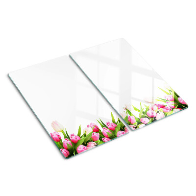 Tabla de cortar de cristal Tulipanes en colores pastel
