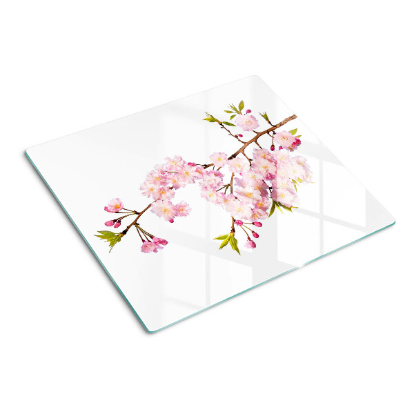 Tabla de cortar de cristal Flor de cerezo de primavera