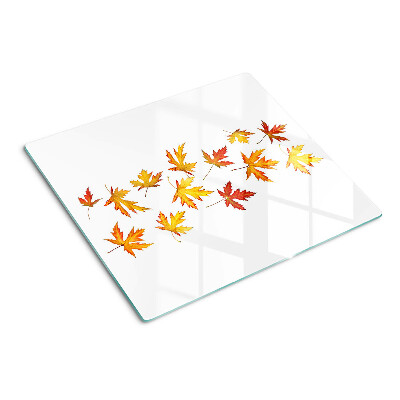 Tabla de cortar de cristal Hojas de arce en colores otoñales