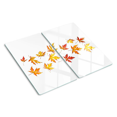 Tabla de cortar de cristal Hojas de arce en colores otoñales