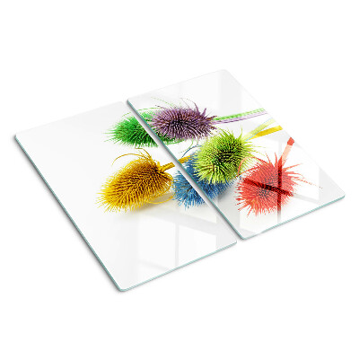 Tabla de cortar de cristal Flores tridimensionales y coloridas
