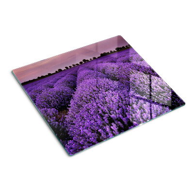 Tabla de cortar de cristal Un campo de lavanda en plena floración.