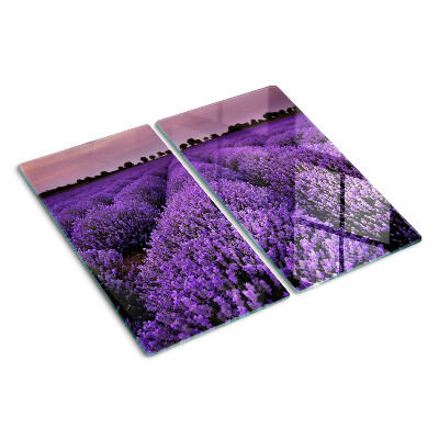 Tabla de cortar de cristal Un campo de lavanda en plena floración.