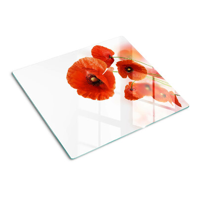 Tabla para cortar Flores de amapola en color rojo