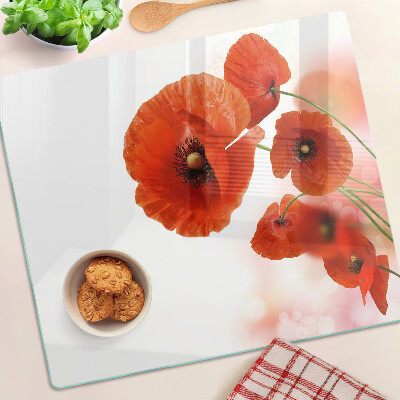 Tabla para cortar Flores de amapola en color rojo