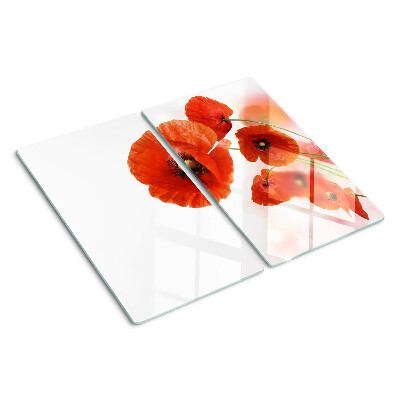 Tabla para cortar Flores de amapola en color rojo