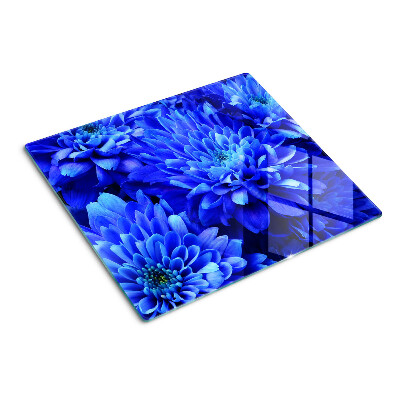 Tabla para cortar flores de crisantemo azul