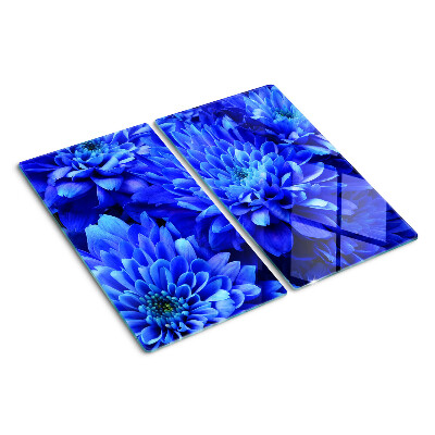 Tabla para cortar flores de crisantemo azul