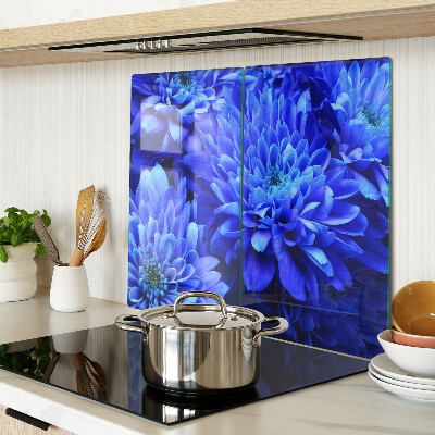 Tabla para cortar flores de crisantemo azul