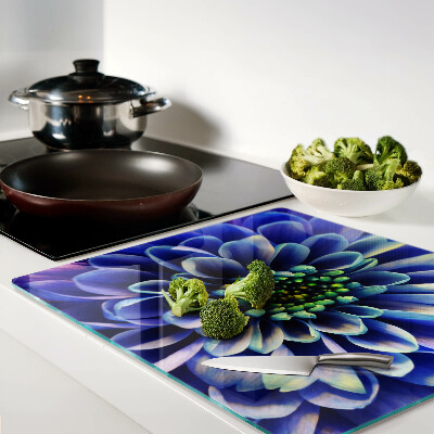 Tabla para cortar Flor de dalia azul