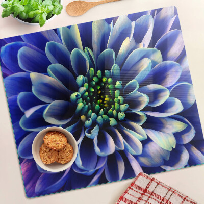 Tabla para cortar Flor de dalia azul