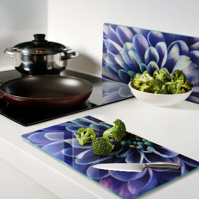 Tabla para cortar Flor de dalia azul