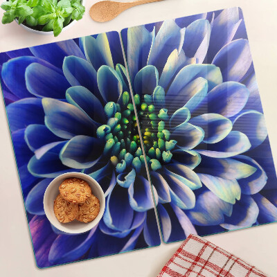 Tabla para cortar Flor de dalia azul