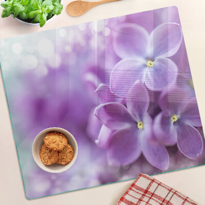 Tabla de cortar de cristal Flores en tonos morados