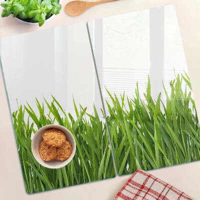 Tabla de cortar de cristal Hierba verde