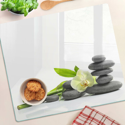 Tabla para cortar Orquídea y piedras de spa