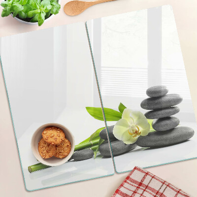 Tabla para cortar Orquídea y piedras de spa