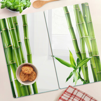 Tabla de cortar de cristal Bambú en tonos verdes