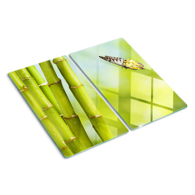 Tabla para cortar Diseño de bambú y mariposa.