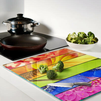 Tabla para cortar Motivos florales en colores intensos