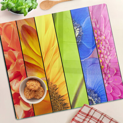 Tabla para cortar Motivos florales en colores intensos
