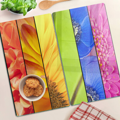 Tabla para cortar Motivos florales en colores intensos