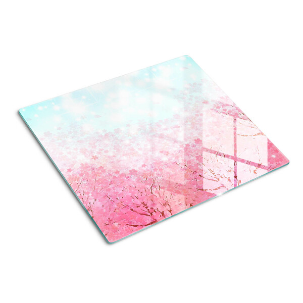 Tabla de cortar de cristal Motivos de flores de sakura