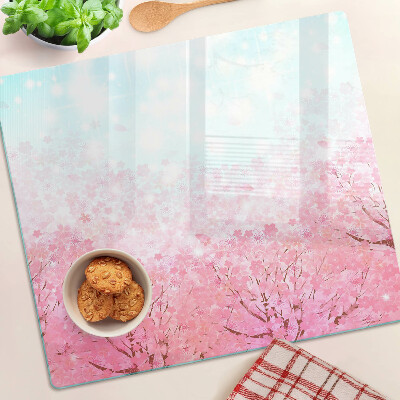 Tabla de cortar de cristal Motivos de flores de sakura