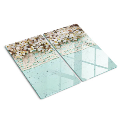 Tabla de cortar de cristal Patrón floral con encaje