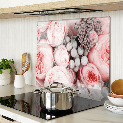 Tabla de cortar de cristal Rosas en tonos rosa