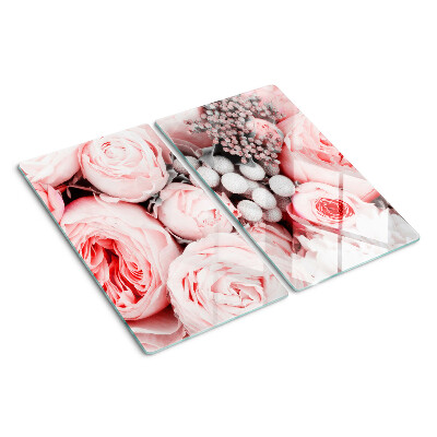 Tabla de cortar de cristal Rosas en tonos rosa