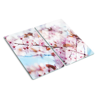 Tabla para cortar Flores de cerezo sobre un fondo azul