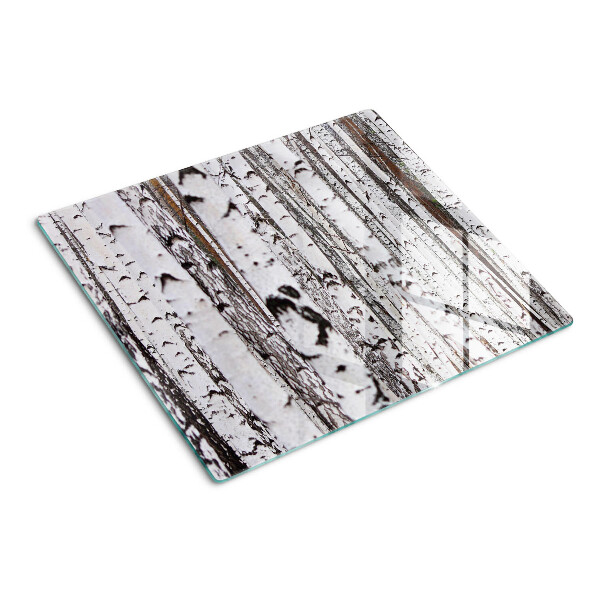 Tabla de cortar de cristal Troncos blancos de abedules