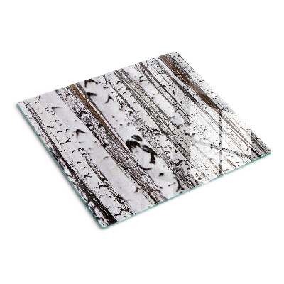 Tabla de cortar de cristal Troncos blancos de abedules