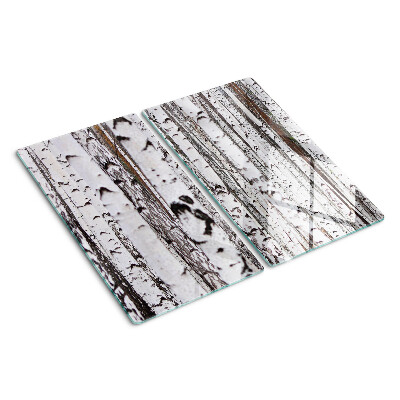 Tabla de cortar de cristal Troncos blancos de abedules