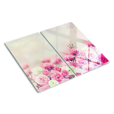 Tabla de cortar de cristal Motivo floral rosa
