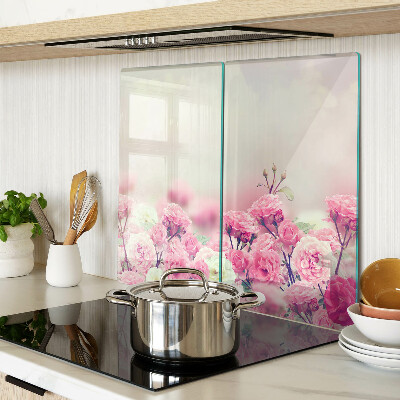 Tabla de cortar de cristal Motivo floral rosa