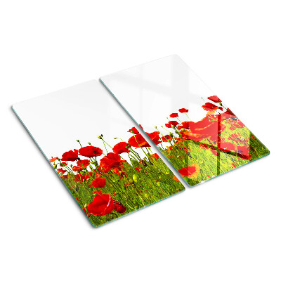 Tabla de cortar de cristal Amapolas en el prado