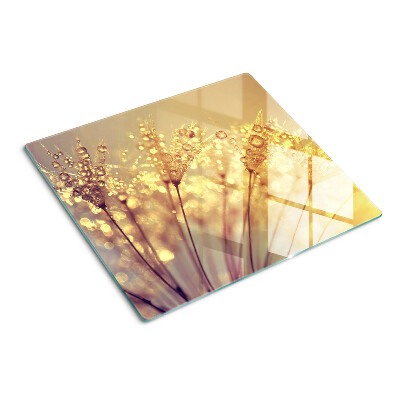 Tabla de cortar de cristal Flores con gotas de agua