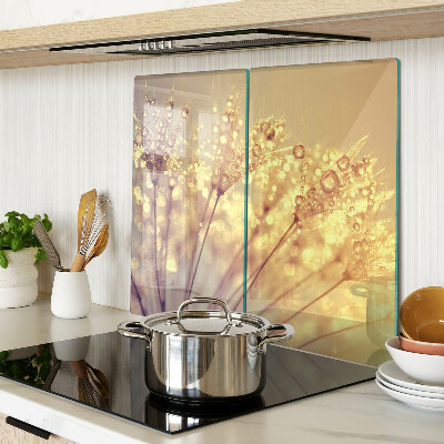 Tabla de cortar de cristal Flores con gotas de agua