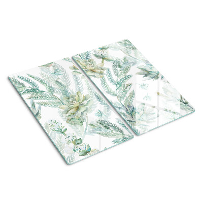 Tabla de cortar de cristal Suculentas y hojas