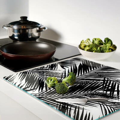 Tabla para cortar Hojas de palma en blanco y negro